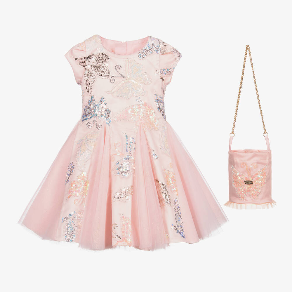Junona - Комплект с розовым платьем с бабочками | Childrensalon