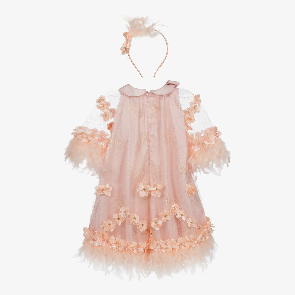 Junona- Pink Dress & Hairband Set | Childrensalon Outlet