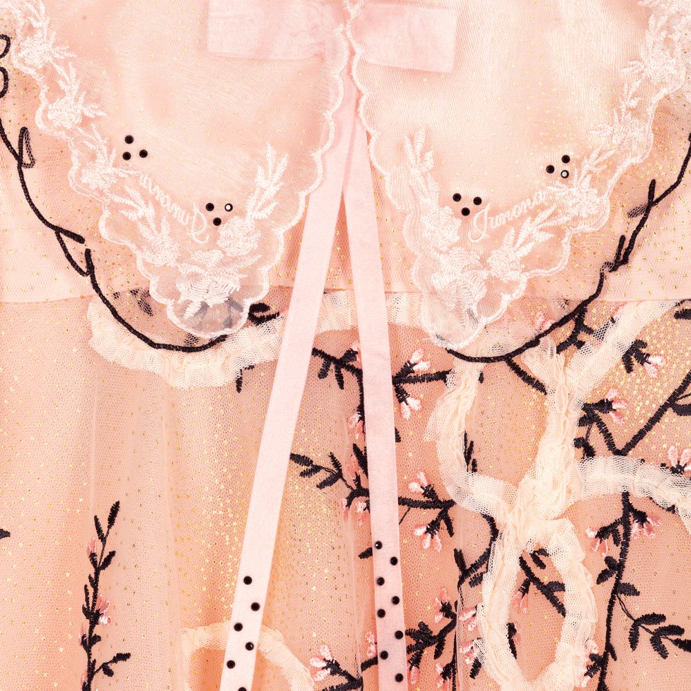 Junona-فستان تول مطرز لون زهري | Childrensalon Outlet