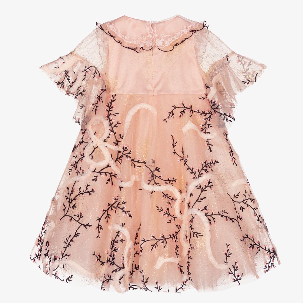 Junona-فستان تول مطرز لون زهري | Childrensalon Outlet