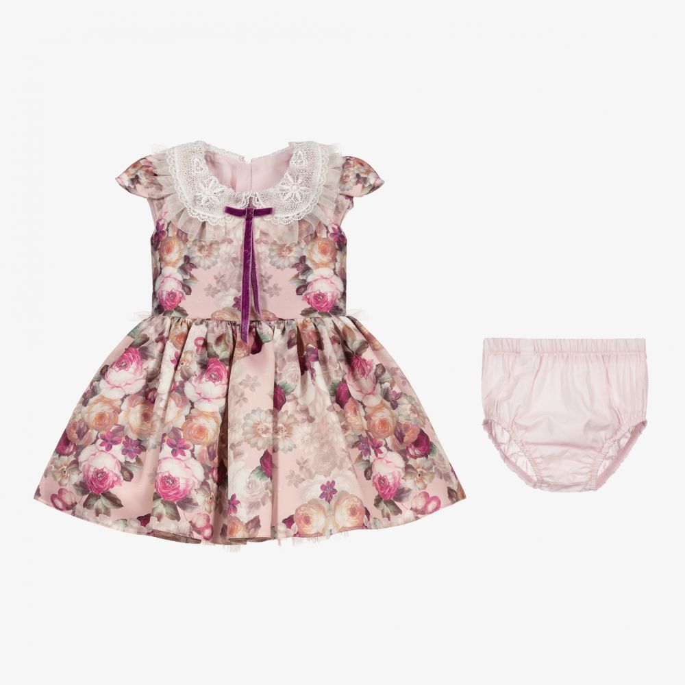 Junona-Розовый комплект с платьем в цветочек | Childrensalon Outlet