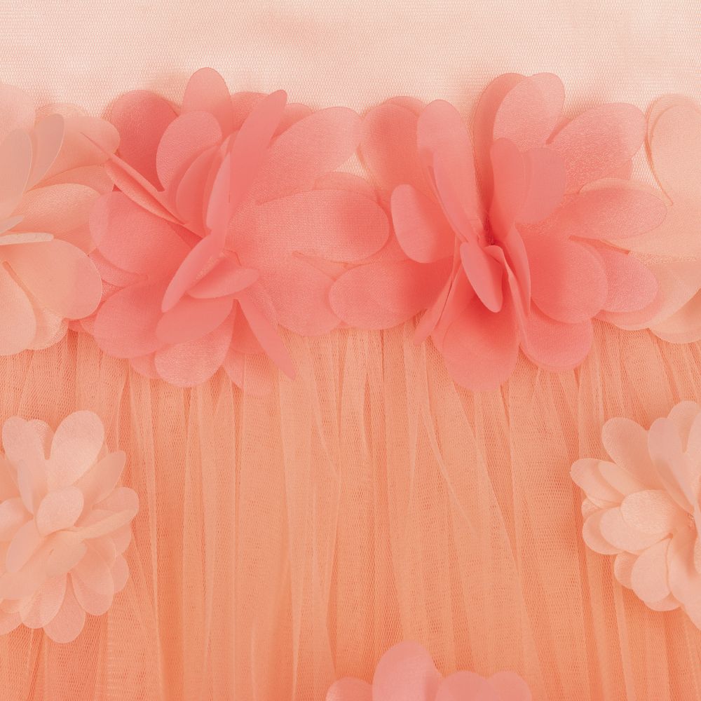 Junona-Розовое платье из тюля с эффектом омбре с цветами | Childrensalon Outlet