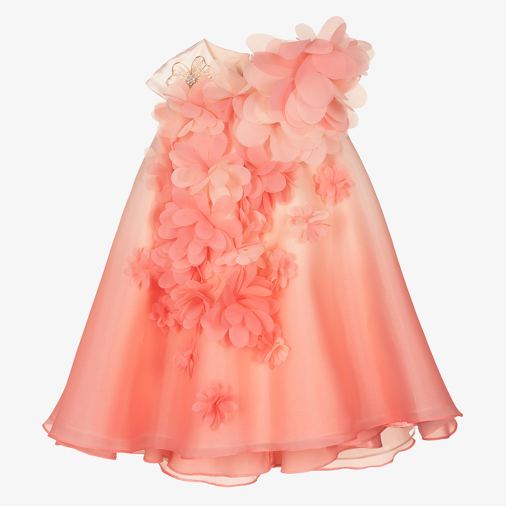 Junona - Розовое платье из органзы с цветами | Childrensalon