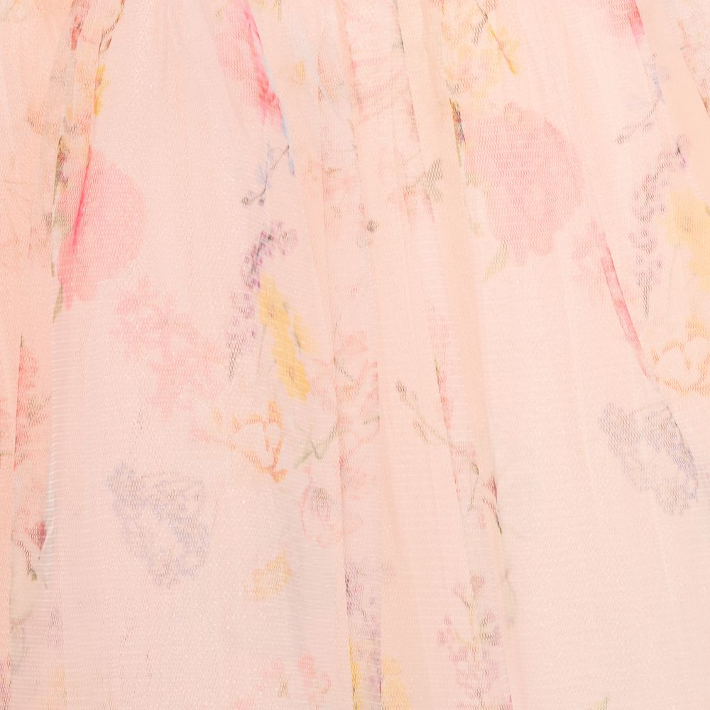 Junona-Pink Floral Tulle Skirt | Childrensalon Outlet