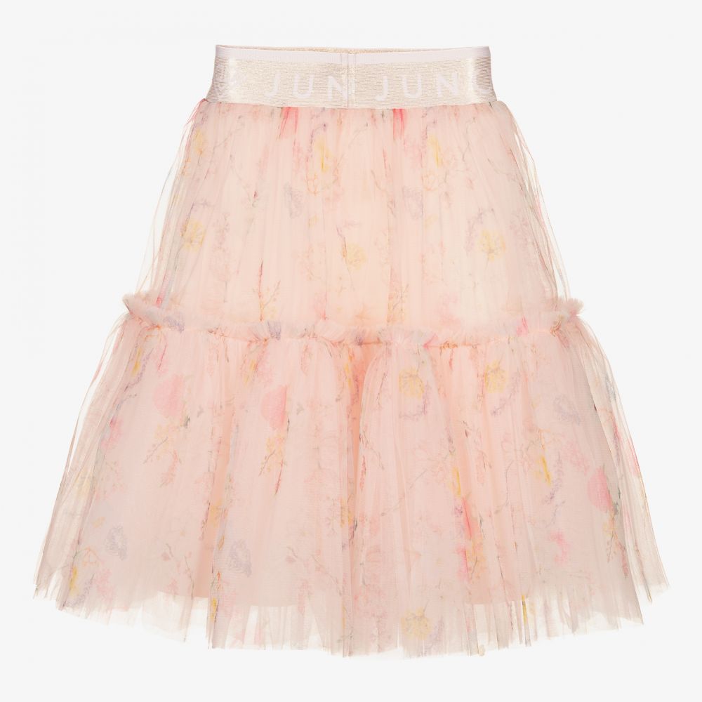 Junona-Pink Floral Tulle Skirt | Childrensalon Outlet