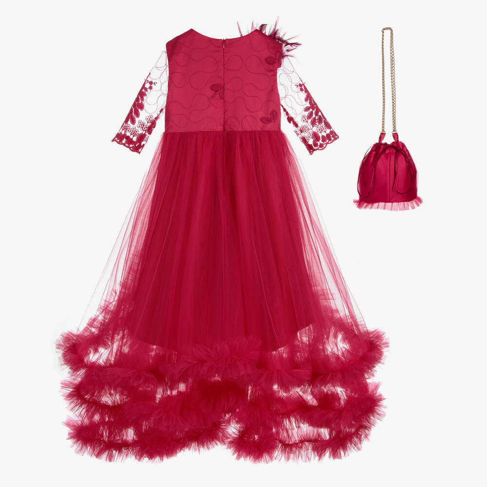 Junona - Pink Full Length Dress & Bag | Childrensalon