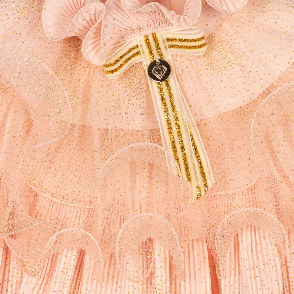 Junona-Розовое плиссированное платье | Childrensalon Outlet