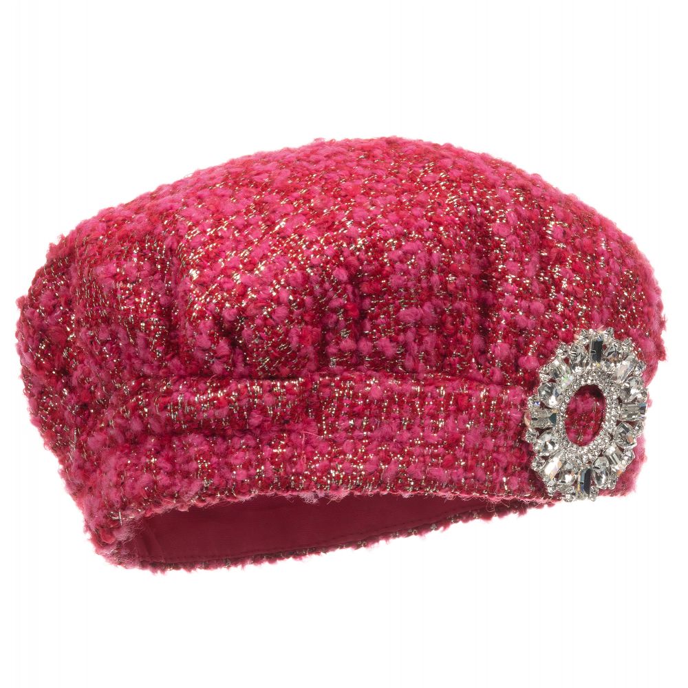 Junona - Pink & Red Tweed Hat | Childrensalon