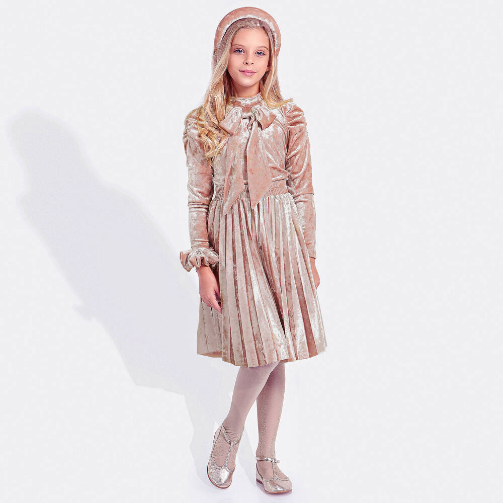 Junona-توب مخمل لون زهري باهت للبنات | Childrensalon Outlet