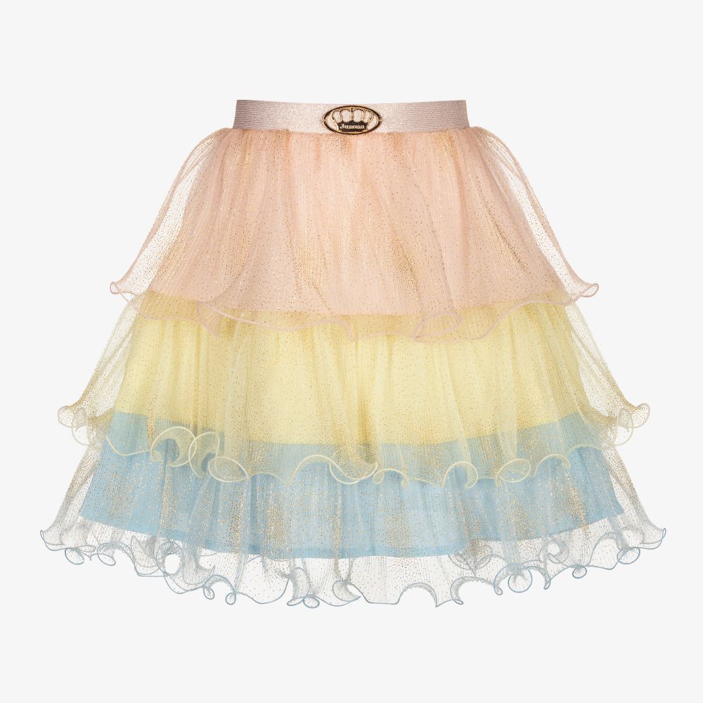 Junona - Jupe en tulle rose, jaune et bleue | Childrensalon