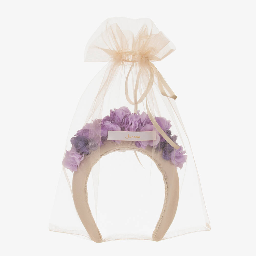 Junona-Purple Flower Hairband | Childrensalon Outlet