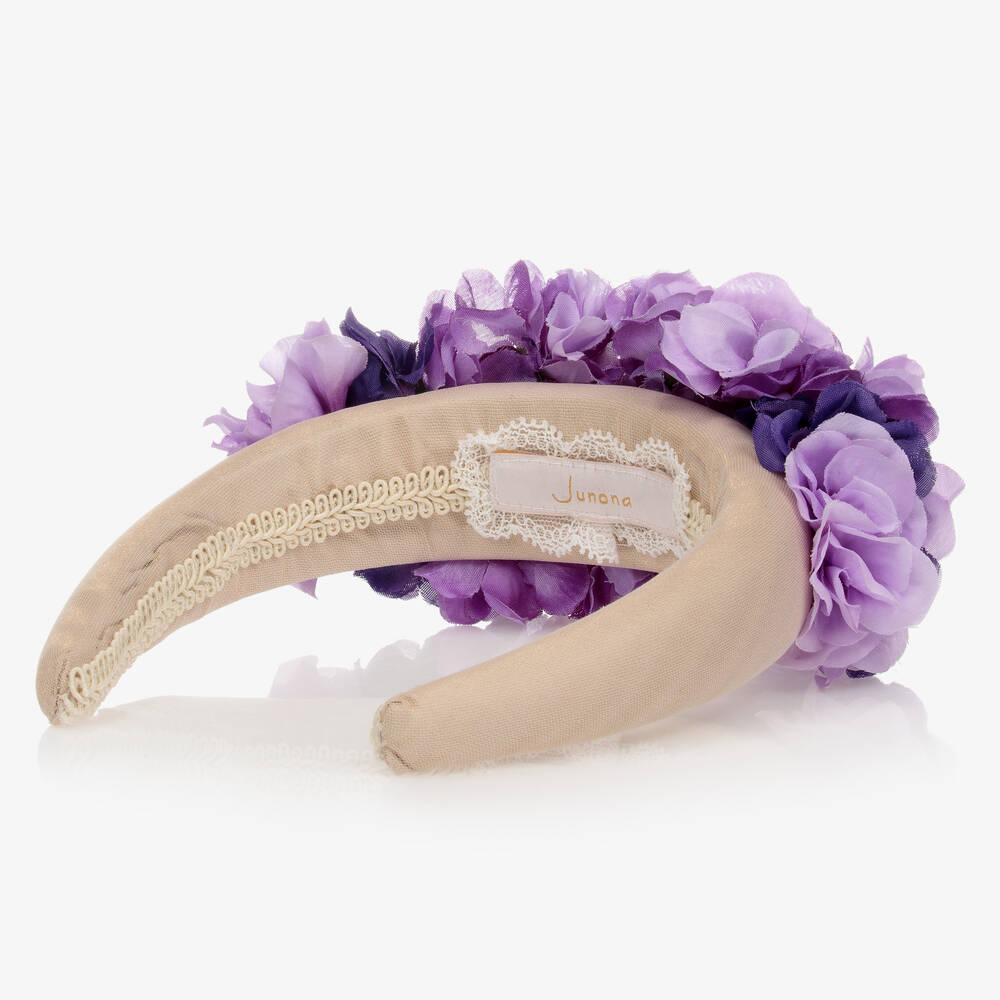 Junona-Purple Flower Hairband | Childrensalon Outlet