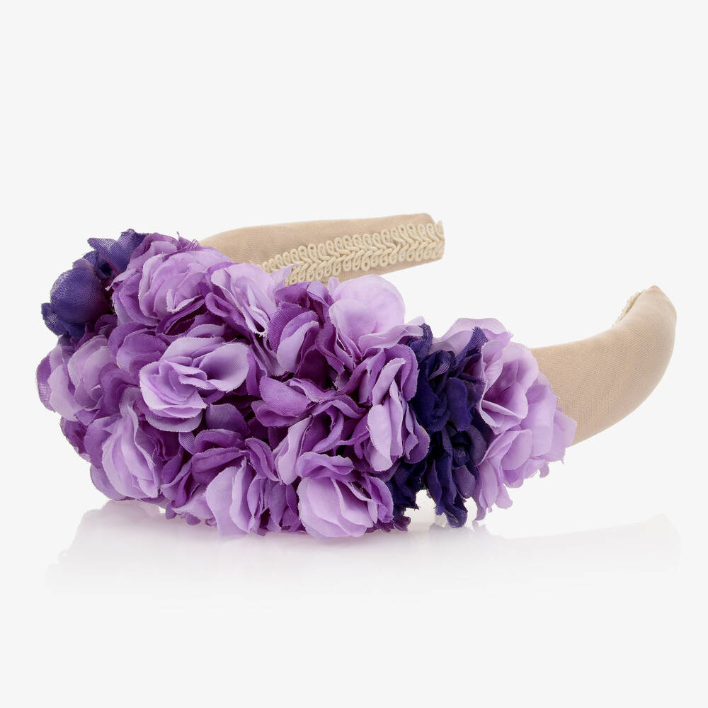 Junona-Purple Flower Hairband | Childrensalon Outlet