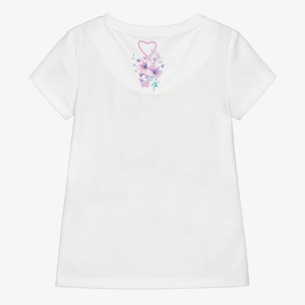 Junona-Бело-фиолетовая футболка с цветами | Childrensalon Outlet