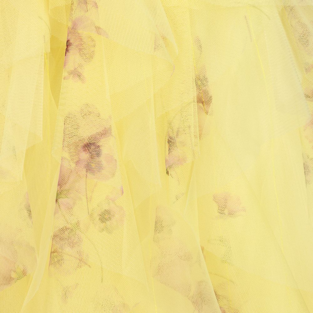 Junona-Yellow Floral Tulle Skirt | Childrensalon Outlet