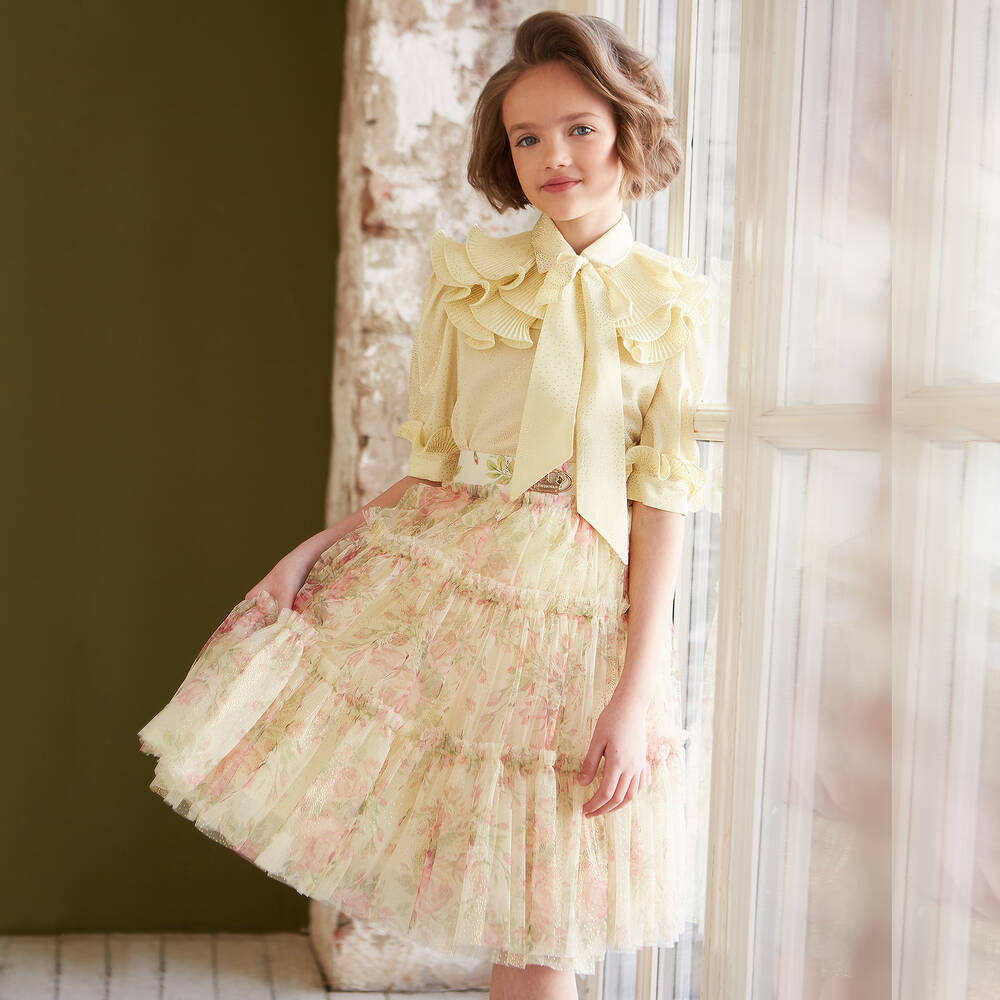 Junona-Yellow & Pink Tulle Skirt | Childrensalon Outlet