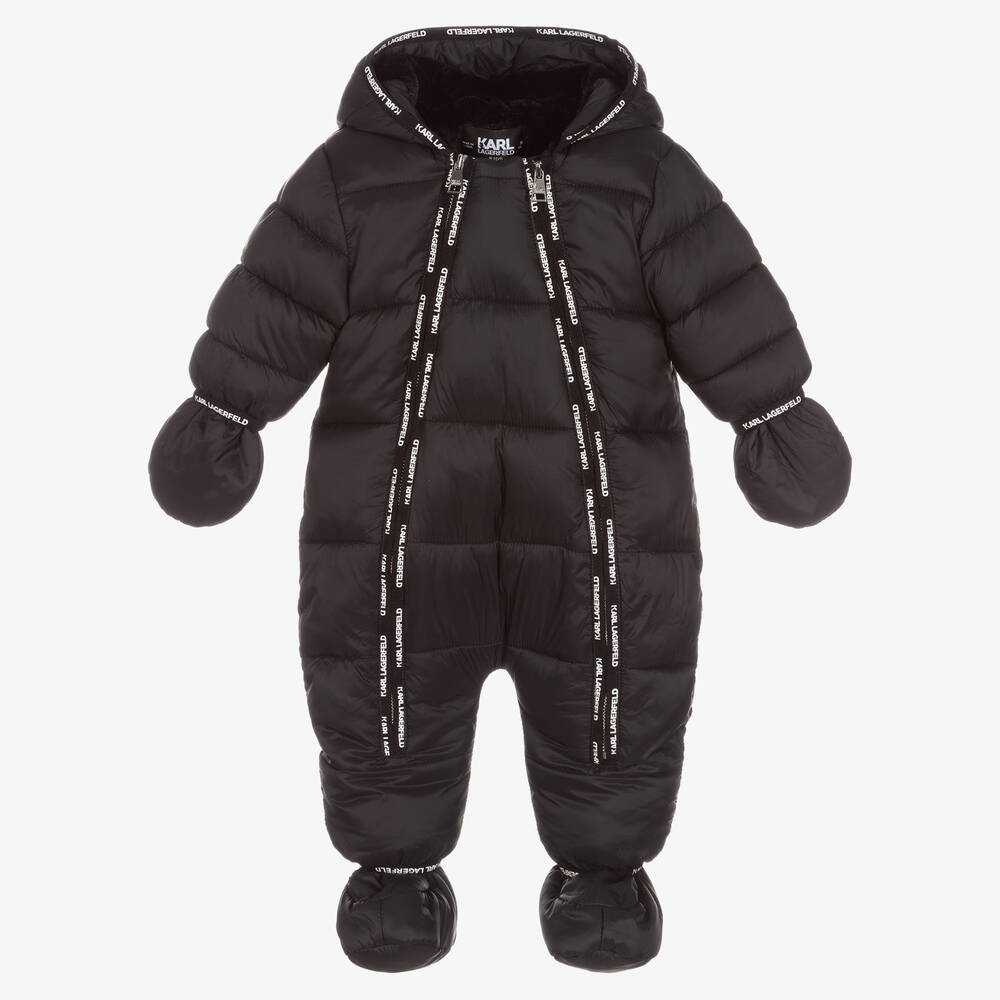 KARL LAGERFELD KIDS - Baby Boys Black Logo Snowsuit | Childrensalon