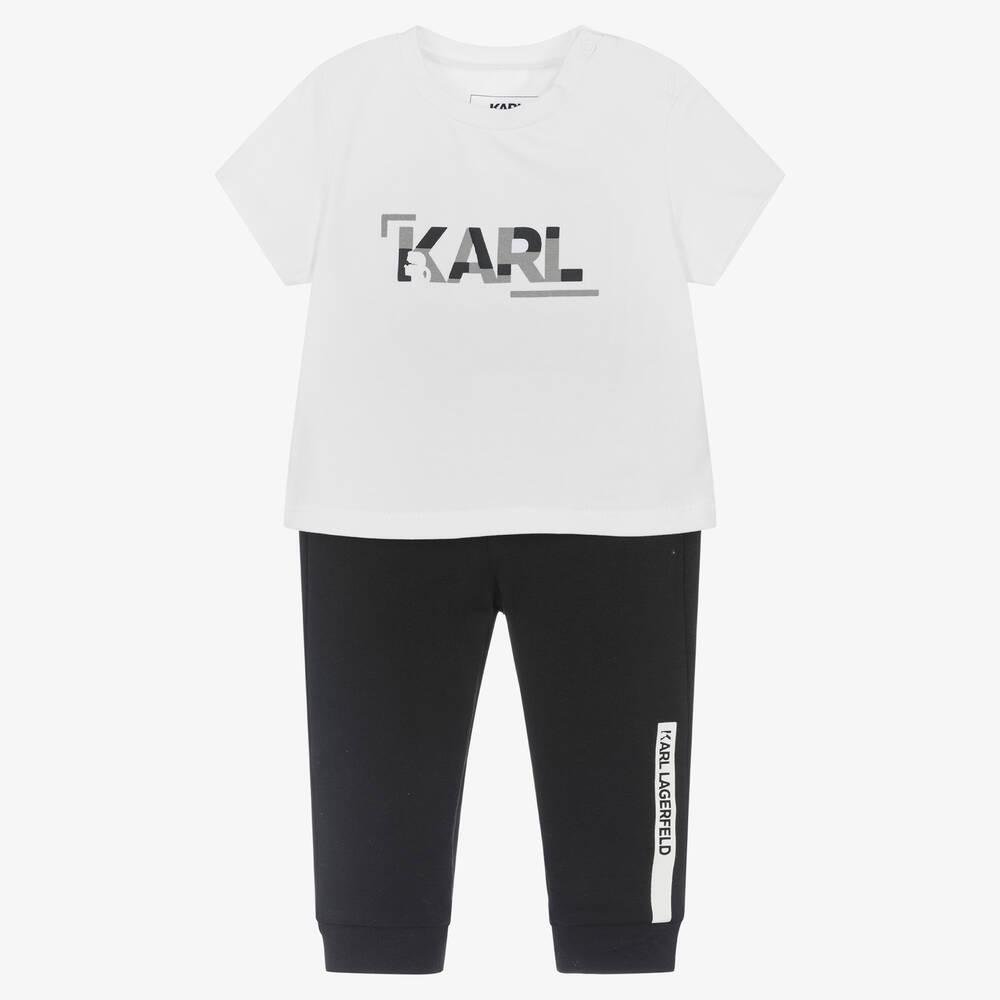 KARL LAGERFELD KIDS - Ensemble pantalon blanc et noir | Childrensalon