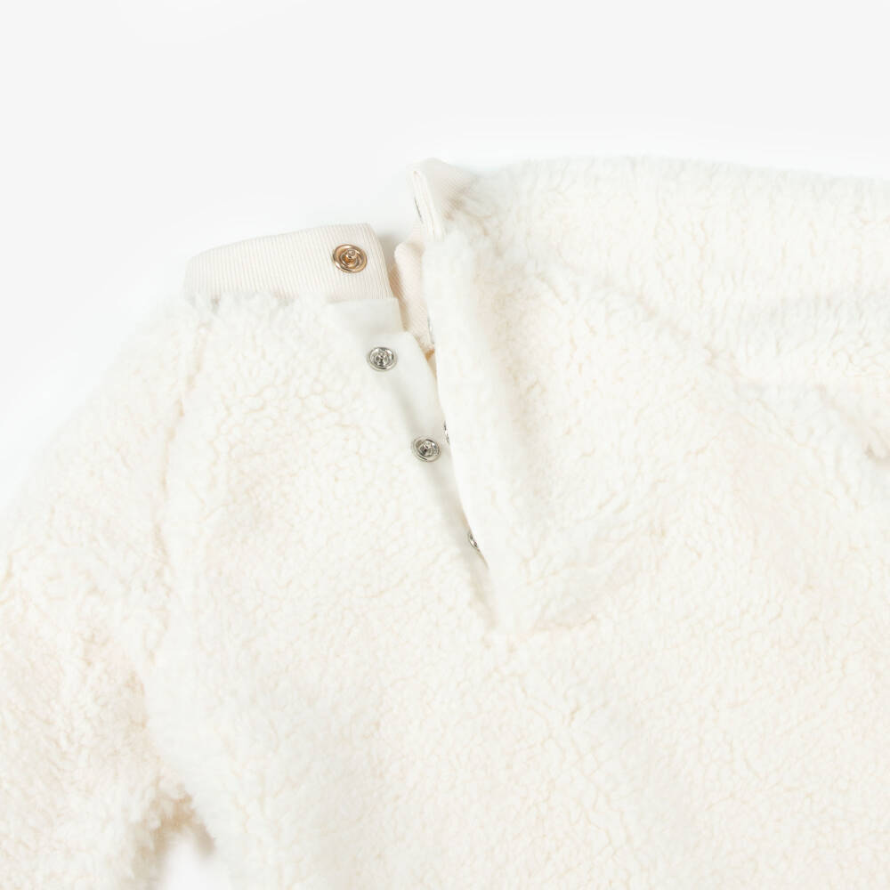 KARL LAGERFELD KIDS-طقم تونيك عاجي للبنات مع ليغينغ وردي | Childrensalon Outlet