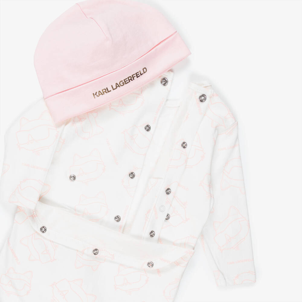 KARL LAGERFELD KIDS-Babygrow, Hat & Bib Gift Set | Childrensalon Outlet