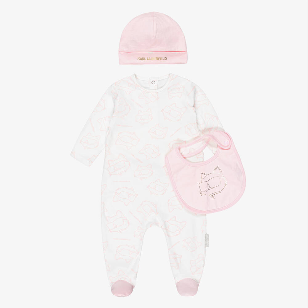 KARL LAGERFELD KIDS-Babygrow, Hat & Bib Gift Set | Childrensalon Outlet