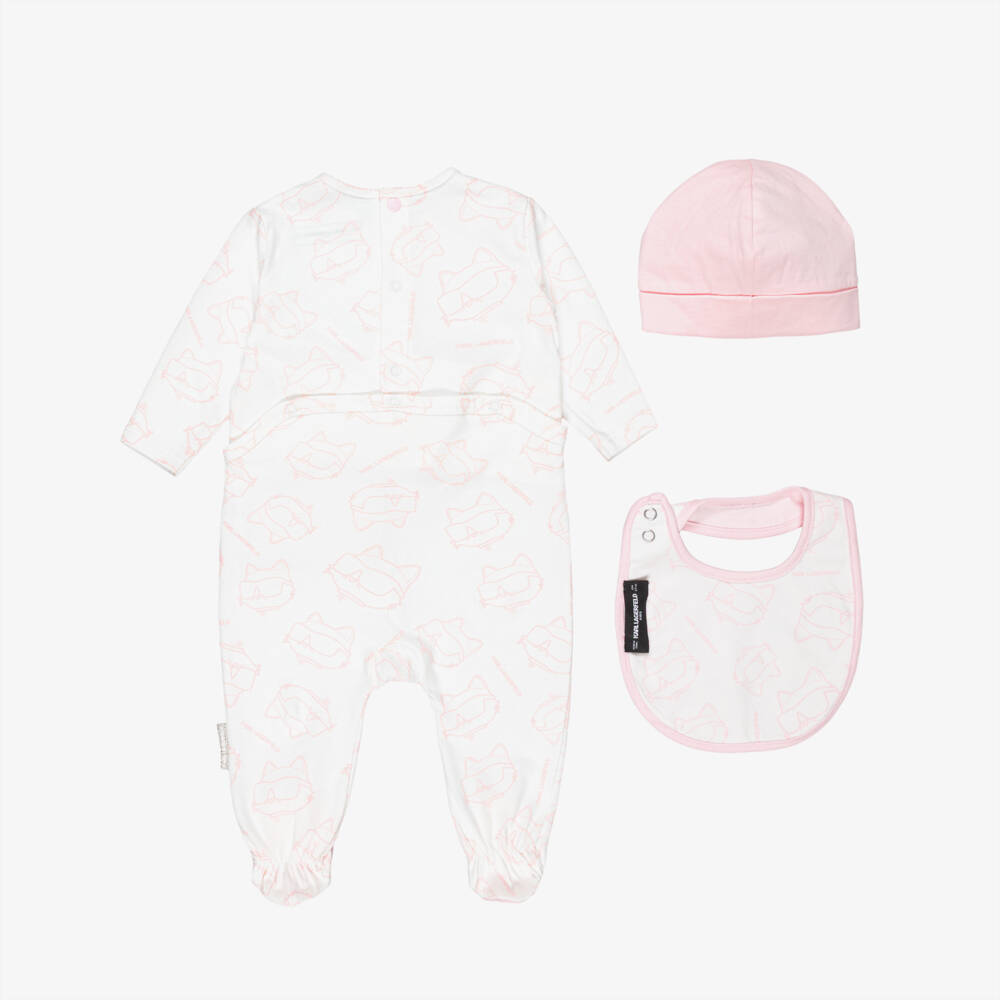 KARL LAGERFELD KIDS-Babygrow, Hat & Bib Gift Set | Childrensalon Outlet