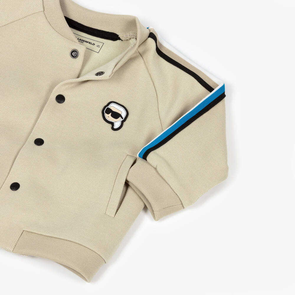 KARL LAGERFELD KIDS-Beige 3pc Tracksuit Set | Childrensalon Outlet