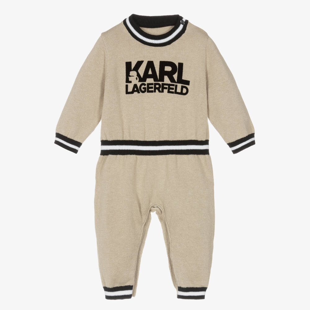 KARL LAGERFELD KIDS-رومبر بيج من القطن والكشمير للرضع | Childrensalon Outlet