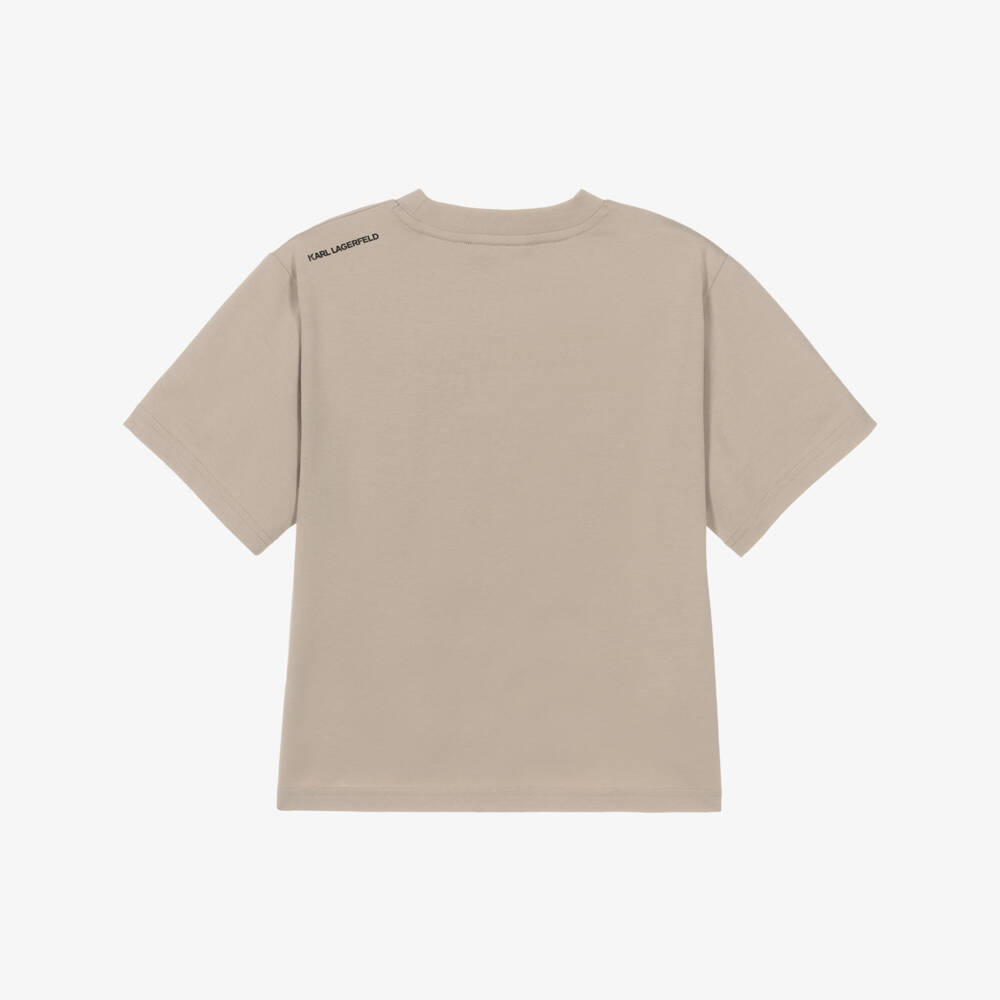 KARL LAGERFELD KIDS-Beige Karl Ss T-shirt | Childrensalon Outlet