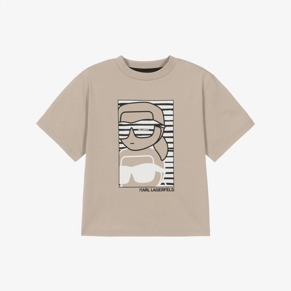 KARL LAGERFELD KIDS-Beige Karl Ss T-shirt | Childrensalon Outlet