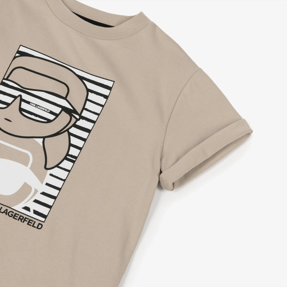 KARL LAGERFELD KIDS-Beige Karl Ss T-shirt | Childrensalon Outlet