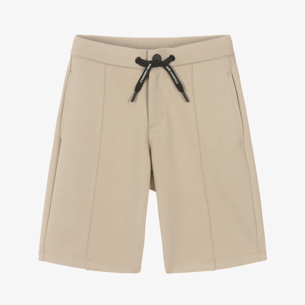 KARL LAGERFELD KIDS-Beige Side Pockets Bermuda | Childrensalon Outlet