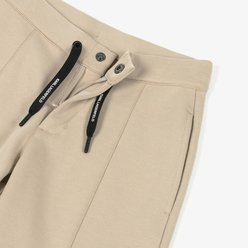 KARL LAGERFELD KIDS-Beige Side Pockets Bermuda | Childrensalon Outlet