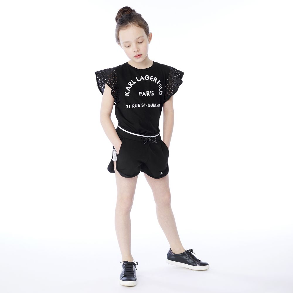 Kids black jersey shorts clearance