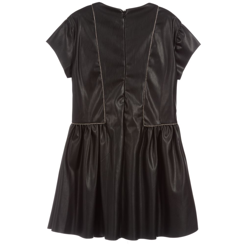 KARL LAGERFELD KIDS-Черное платье из искусственной кожи | Childrensalon Outlet
