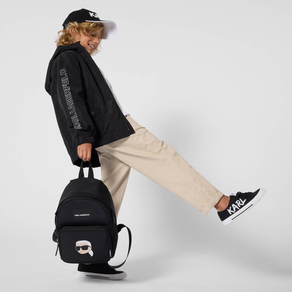 KARL LAGERFELD KIDS-Black Karl Backpack | Childrensalon Outlet