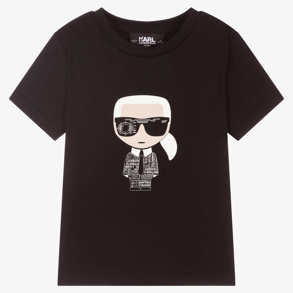 KARL LAGERFELD KIDS - T-shirt noir Karl Iconik | Childrensalon