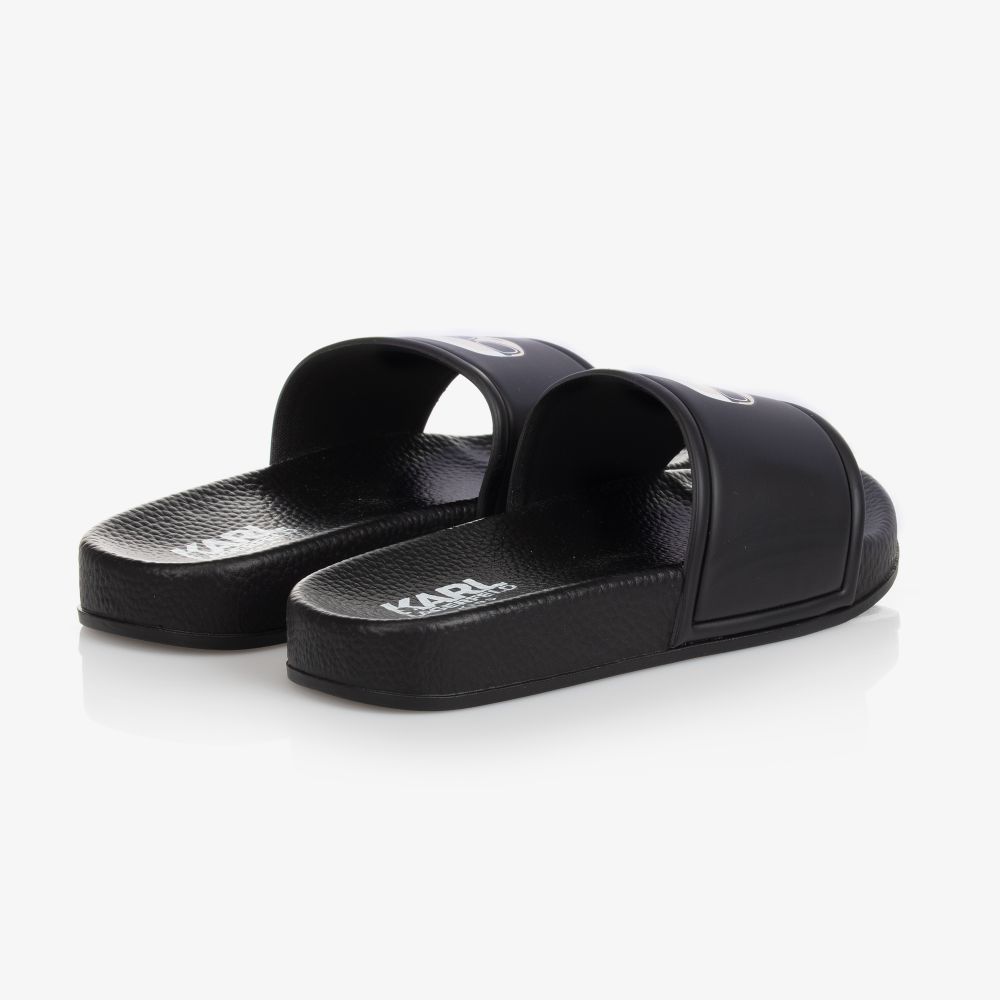 كارل لاغرفيلد كيدز-شبشب سلايرز مطاط لون أسود | Childrensalon Outlet