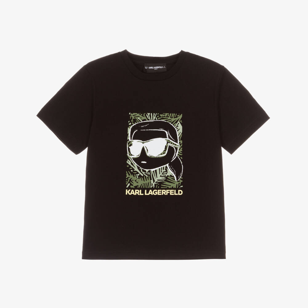KARL LAGERFELD KIDS-Black Karl Ikonik SS T-Shirt | Childrensalon Outlet