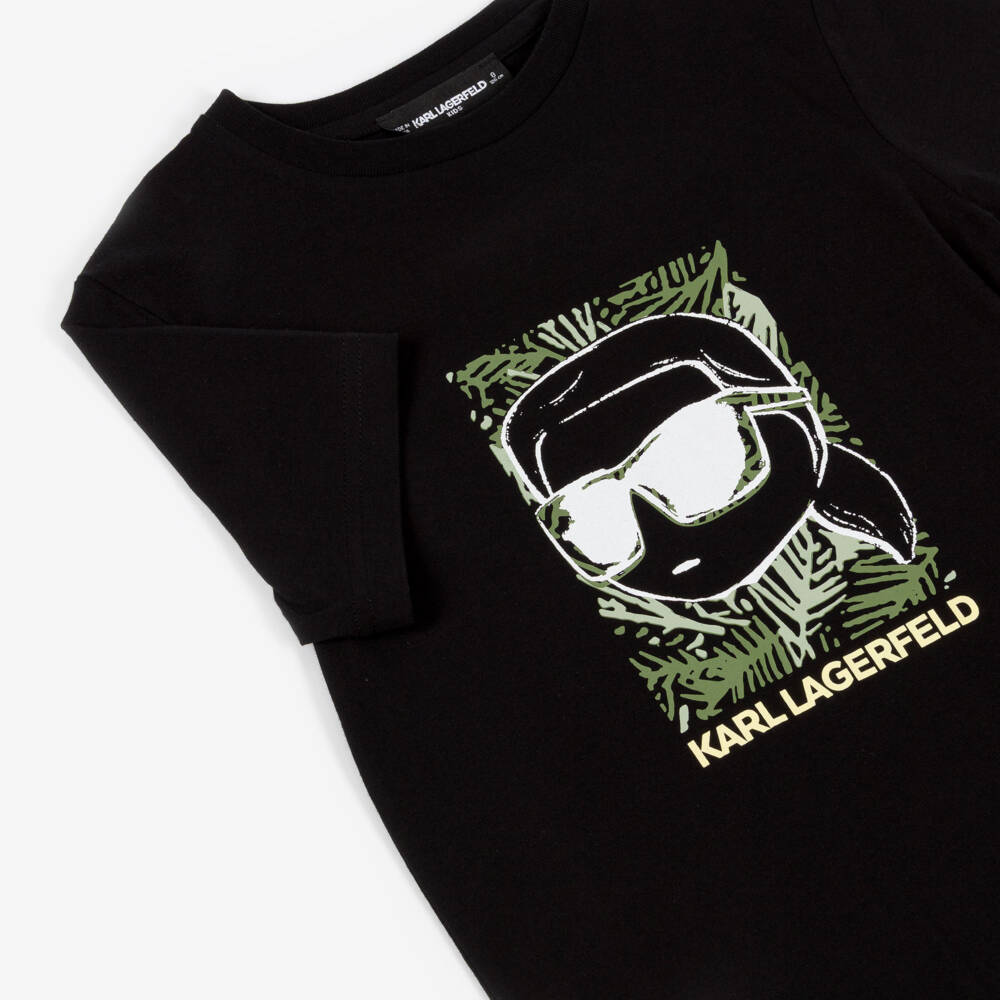 KARL LAGERFELD KIDS-Black Karl Ikonik SS T-Shirt | Childrensalon Outlet