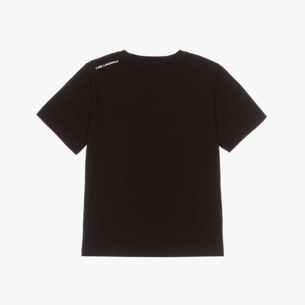 KARL LAGERFELD KIDS-Black Karl Ikonik SS T-Shirt | Childrensalon Outlet
