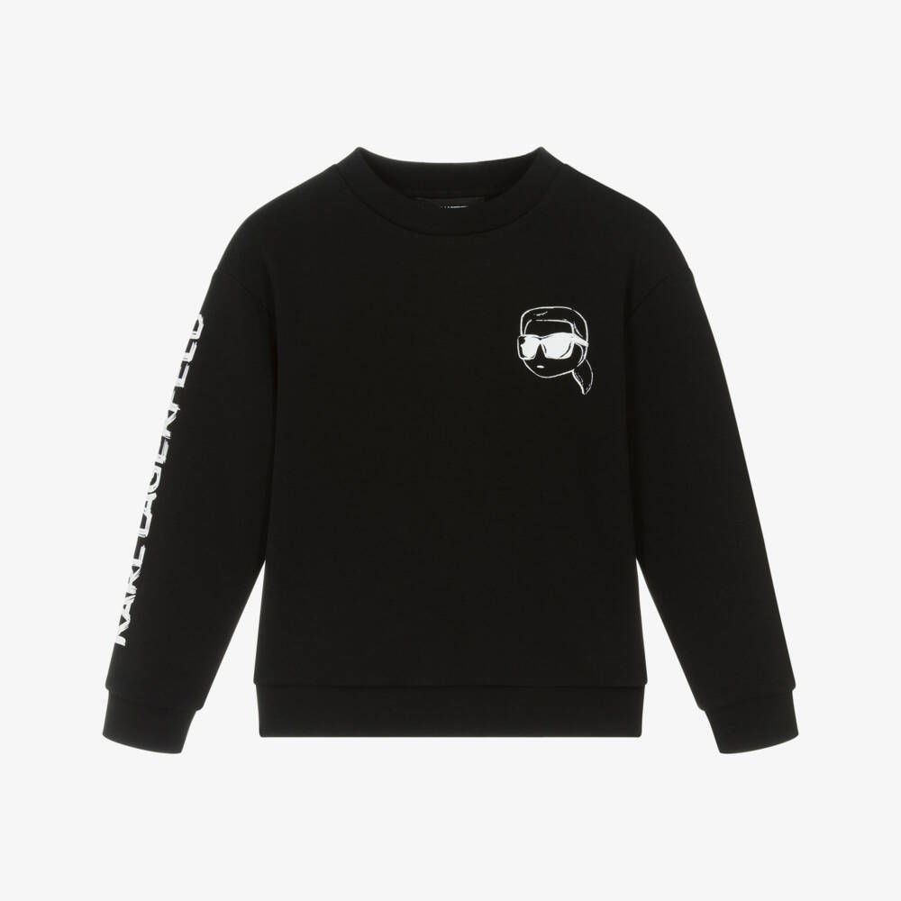 KARL LAGERFELD KIDS-Black Karl New Ikonik Sweatshirt | Childrensalon Outlet