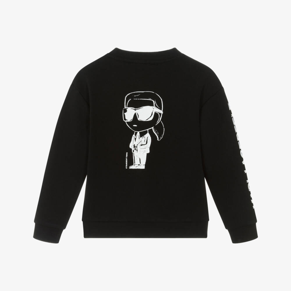 KARL LAGERFELD KIDS-Black Karl New Ikonik Sweatshirt | Childrensalon Outlet