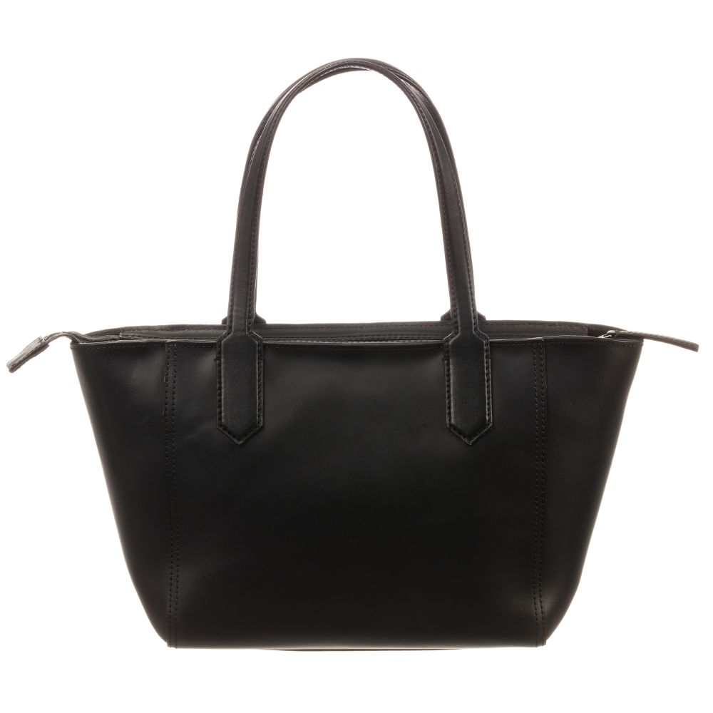 KARL LAGERFELD KIDS-Черная кожаная сумка-тоут (39 см) | Childrensalon Outlet