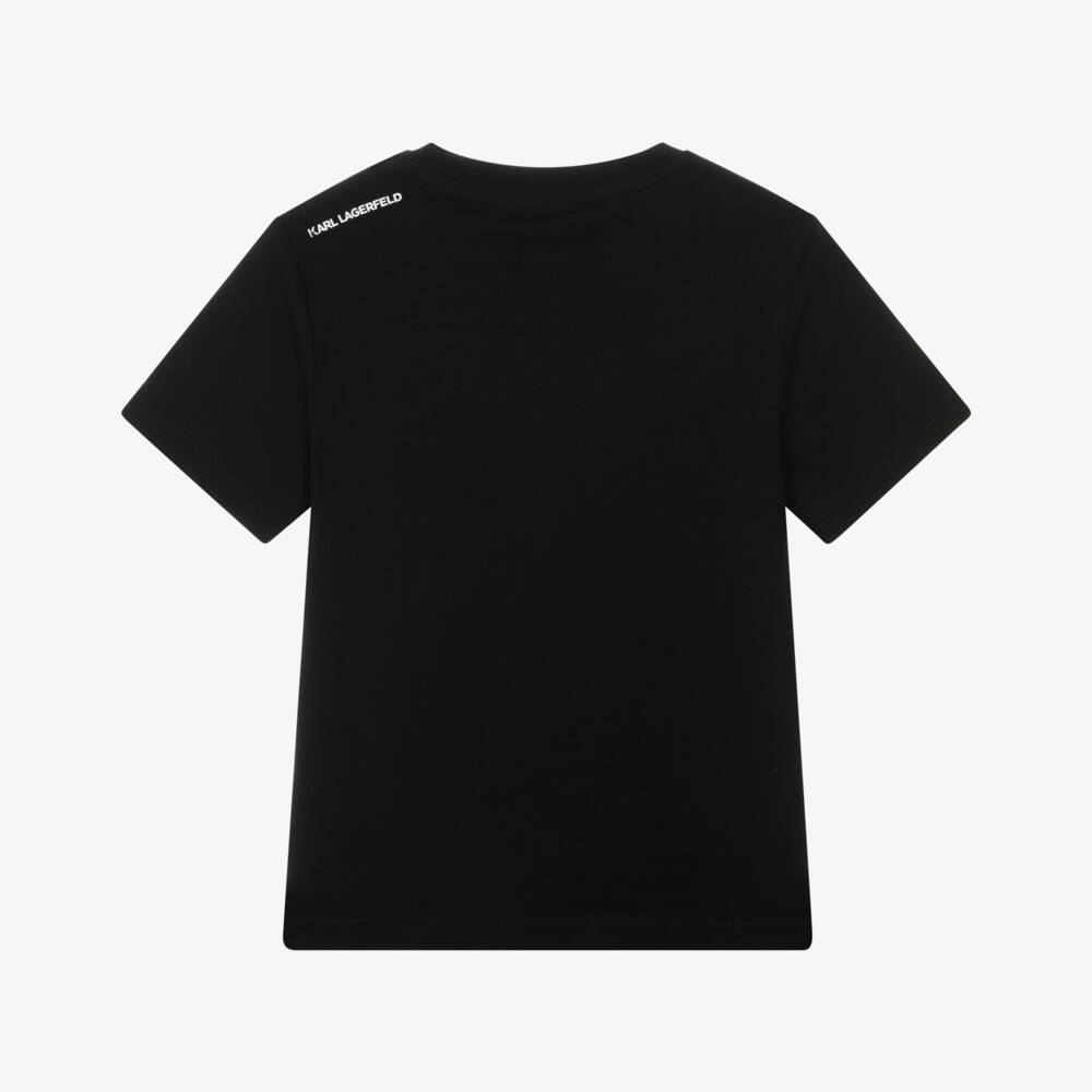 KARL LAGERFELD KIDS-Black Logo SS T-Shirt | Childrensalon Outlet