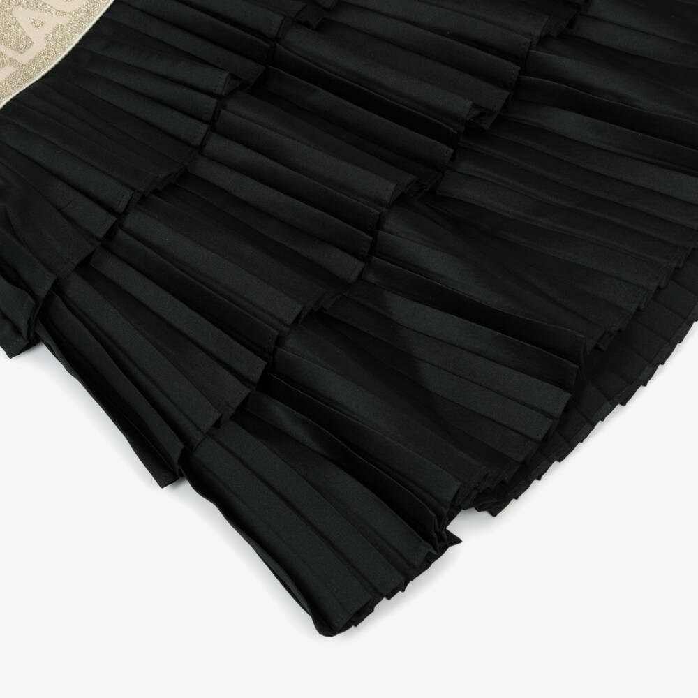 KARL LAGERFELD KIDS-Black Pleated Ss Dress | Childrensalon Outlet