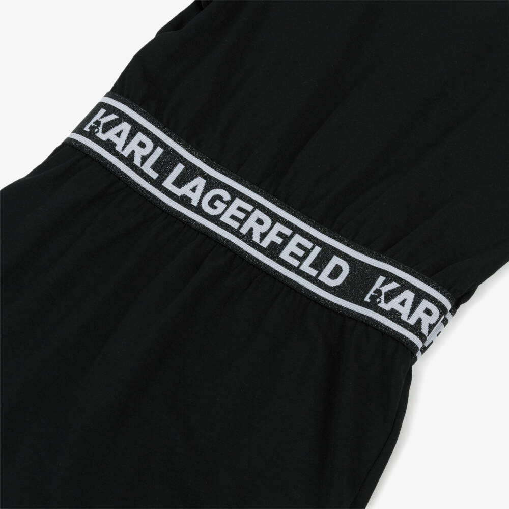 KARL LAGERFELD KIDS-Black T-shirt Dress | Childrensalon Outlet