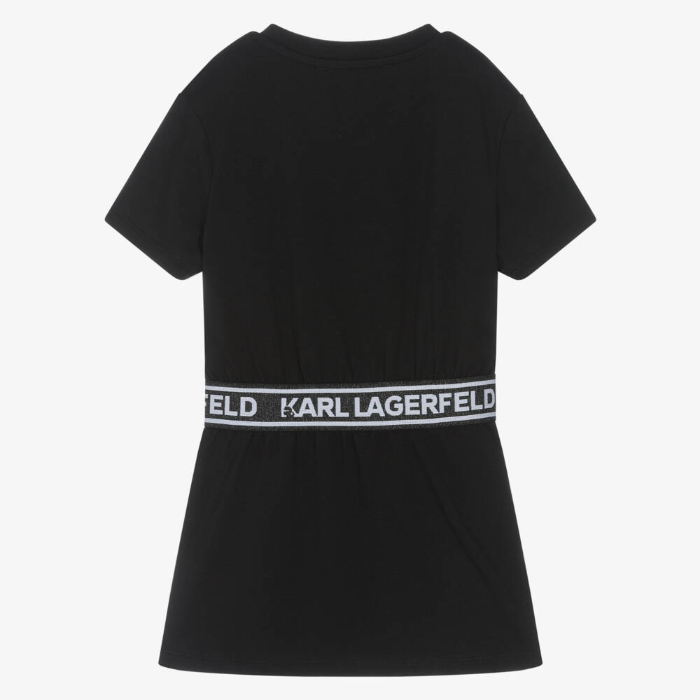 KARL LAGERFELD KIDS-Black T-shirt Dress | Childrensalon Outlet