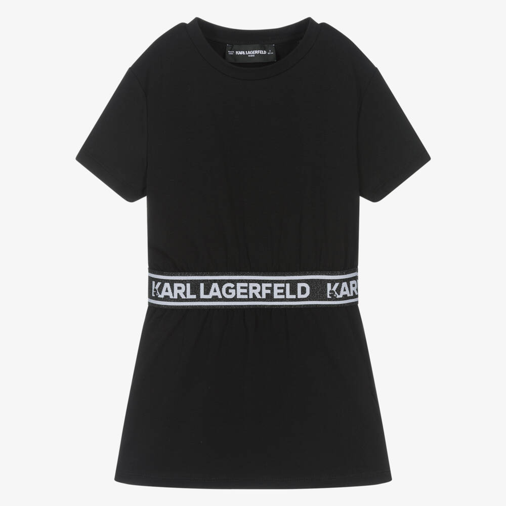 KARL LAGERFELD KIDS-Black T-shirt Dress | Childrensalon Outlet