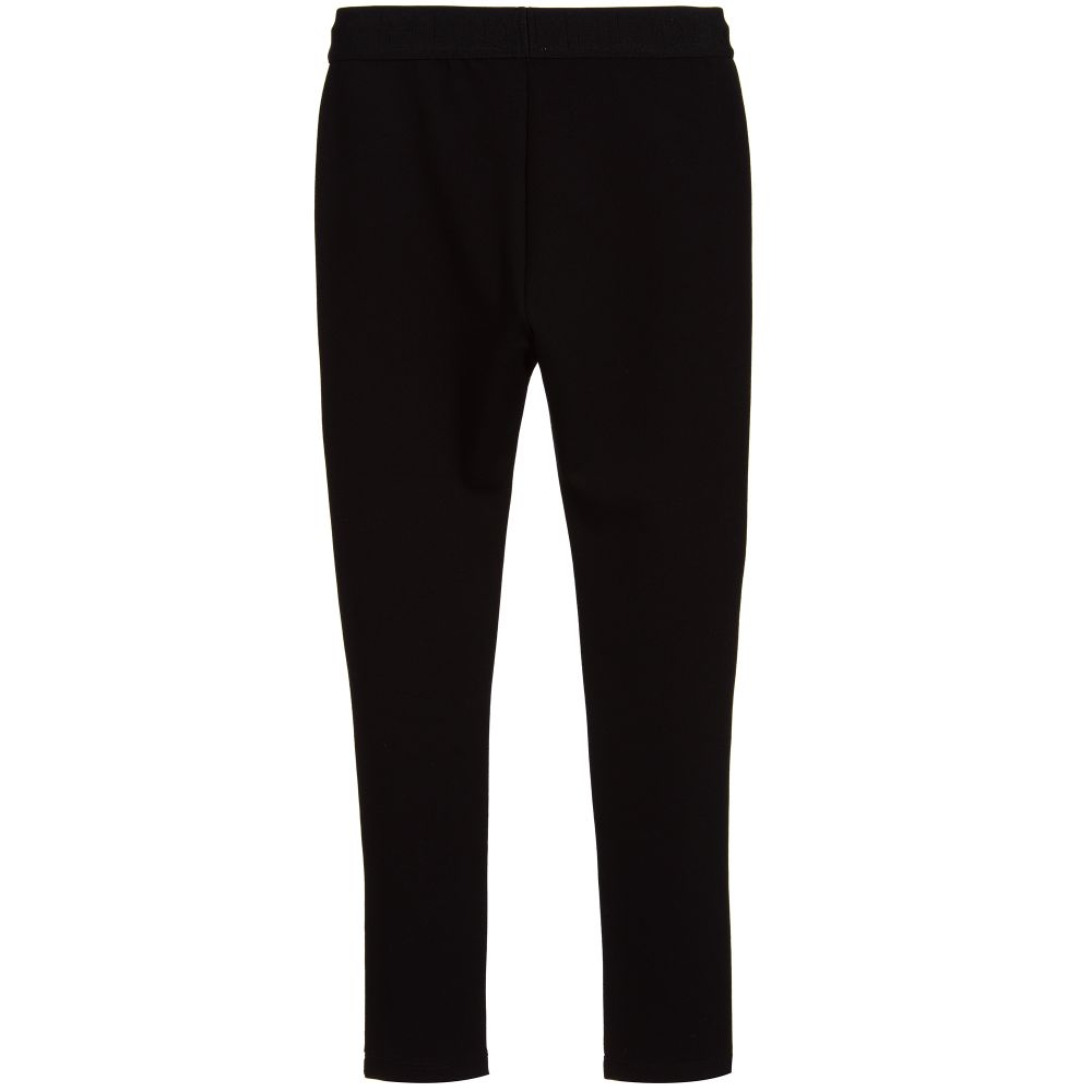 KARL LAGERFELD KIDS Black Viscose Logo Leggings